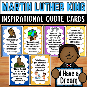 Preview of Martin Luther King Day Inspirational Quote Cards | MLK Day Quote Bulletin Board