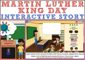 Preview of Martin Luther King Day - Interactive Story and Sequencing Boom Cards