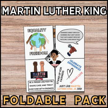 Preview of Martin Luther King Day MLK Foldable Pack | Craft - Writing & Art Activity
