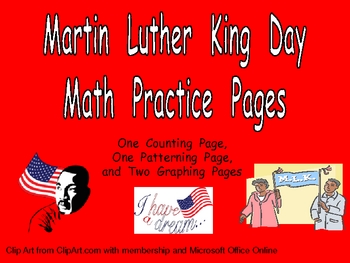 Preview of Martin Luther King Day Math Activities for Kindergarten