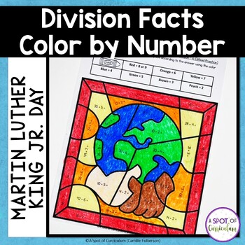 Preview of Martin Luther King Day Math Coloring Sheets Division - Color by Number