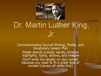 Preview of Martin Luther King Day Project: Poster Presentation or Powerpoint Slide Deck