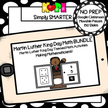 Preview of Martin Luther King Day Themed Math Activities For GOOGLE CLASSROOM BUNDLE