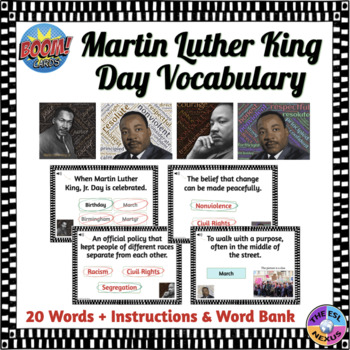 Preview of Martin Luther King Day Vocabulary Boom Cards™ (Distance Learning)