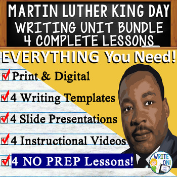 Preview of Martin Luther King, Jr. Day Writing Prompts - MLK Activities, MLK Worksheets