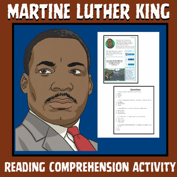 Preview of Black History- Martin Luther King Differentiated Reading Comprehension Activity