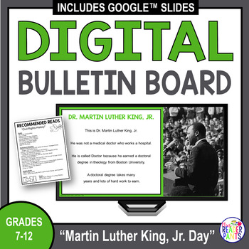 Preview of Martin Luther King Digital Bulletin Board - Civil Rights - Black History Month