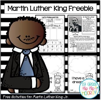 Martin Luther King FREEBIE by First Grade Hip Hip Hooray | TPT