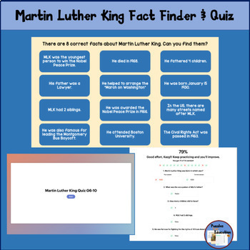 Preview of Martin Luther King Factfinder Challenge G6-10