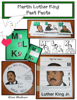 Preview of Martin Luther King Activities Fast Facts MLK Craft