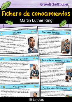 Preview of Martin Luther King - Fichero de conocimientos - Personajes famosos (Español)
