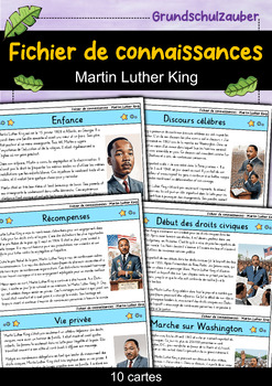 Preview of Martin Luther King - Fichier de connaissances - Personnages célèbres (français)