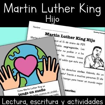 Preview of Martin Luther King Hijo Reading Passage and Activities in Spanish Bulletin Board