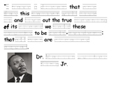 Martin Luther King "I have a dream" speech tracing words f