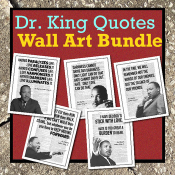 Preview of Martin Luther King Inspirational Quote Wall Art Bundle #1