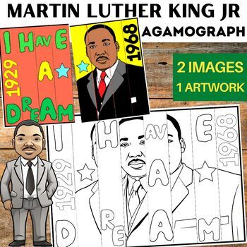 Preview of Martin Luther King JR Agamographs, Black History Month Craft Activity