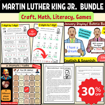 Preview of Martin Luther King JR. Bundle: Games, Reading, Math, & Crafts