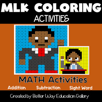 Preview of Martin Luther King JR Coloring Page | MLK Activities | Math & Literacy Activitie