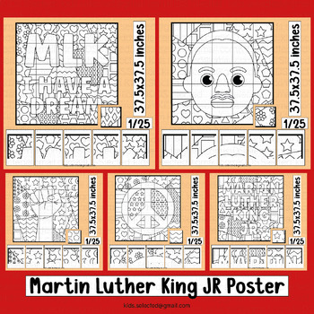 Preview of Martin Luther King JR Craft MLK Coloring Pages Activities Bulletin Board Poster