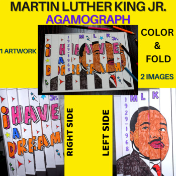 Preview of Martin Luther King JR. Day Agamograph Black History Month Collaborative Art