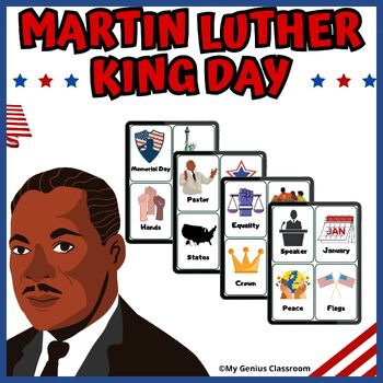 Preview of Martin Luther King JR Day Flashcards | Printable For Kids