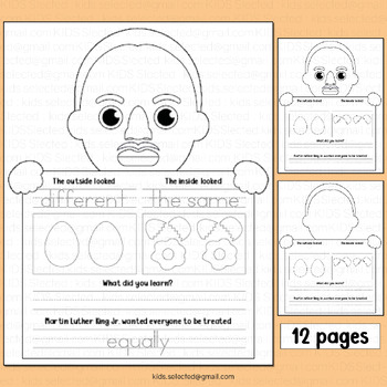 Preview of Martin Luther King JR Egg Activities Writing Diversity Egg Experiment Big Words