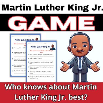 Preview of Martin Luther King JR Game | MLK Day Who knows about KING Best? |Quiz