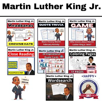 Preview of Martin Luther King JR Games & Activities BUNDLE | Black History Month Worksheets