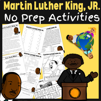 Preview of Martin Luther King JR No Prep Activities