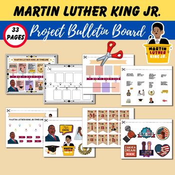 Preview of Martin Luther King JR Timeline Bulletin Board Kit | February Child's Project.