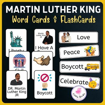 Preview of Martin Luther King JR Word Cards | Black History Month February