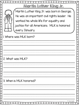 Martin Luther King Jr. Literacy and Math Activities | TPT