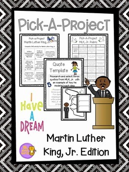 Preview of Martin Luther King, Jr. Pick A Project Writing Activities, Choice Boards, Rubric