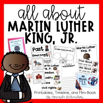 Preview of Martin Luther King Jr. Activities, Kindergarten and  1st Grade, MLK Day, MLK Jr
