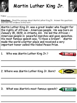 Martin Luther King Jr. by Rebecca Nelson | Teachers Pay Teachers