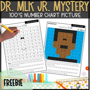 Preview of Martin Luther King Jr. 100's Chart Mystery Picture- FREEBIE