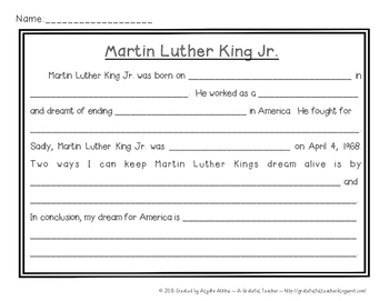 Martin Luther King Jr. - A Research and Guided Writing Project | TPT