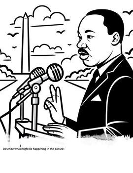 Martin Luther King, Jr. ADVANCED Coloring Pages with Writing Prompt Option