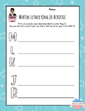 Martin Luther King Jr. Acrostic Poem FUN Worksheet MLK Jr 