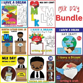 Preview of Martin Luther King Jr Activities Bundle - MLK Writing Craft, Black History Month