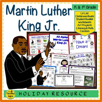 Preview of Martin Luther King Jr  Classroom & Student Booklets Worksheets Art & Centers