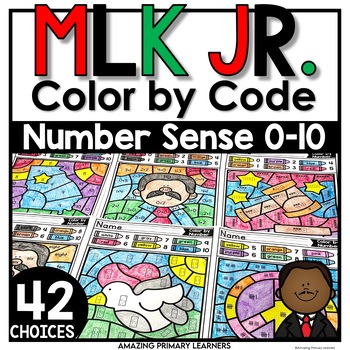 Preview of Martin Luther King Jr Activities Coloring Pages Color by Number Color by Code