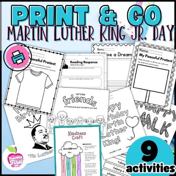 Preview of Martin Luther King Jr Activities Craft Black History Month MLK Day
