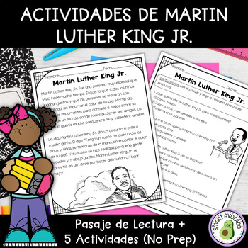 Preview of Spanish Martin Luther King Jr. Activities No Prep Packet Printable and Digital