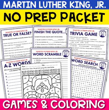 Preview of Martin Luther King, Jr Activities | MLK Day | Black History Month Activities