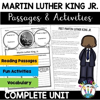 Preview of Dr Martin Luther King Jr. Activities MLK Day Passages Puzzle Math I Have a Dream