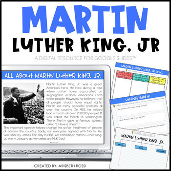 Preview of Martin Luther King, Jr. Activities | MLK (Google Slides™ )