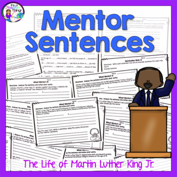 Preview of Martin Luther King Jr. Activities & Mentor Sentences for Punctuation Practice