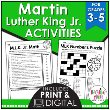 Preview of Martin Luther King Jr Activities | Martin Luther King Jr Math