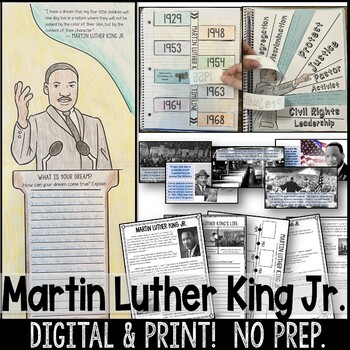 Preview of Martin Luther King Jr Activities, Printables, PowerPoint | Black History Month